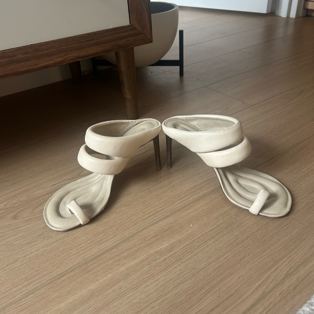 Jacquemus Les Sandales Padded Heels – Beige Cream Leather – Size 40 - Picture 6 of 7